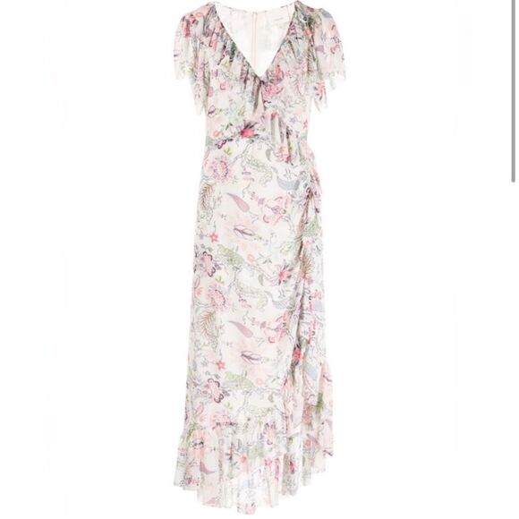 NWT Cinq a Sept Sheila Faux Wrap Floral Ruffle Dress size 8 - Picture 14 of 15